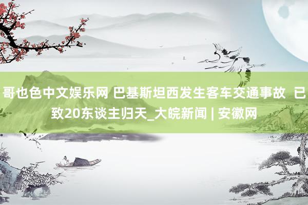 哥也色中文娱乐网 巴基斯坦西发生客车交通事故  已致20东谈主归天_大皖新闻 | 安徽网