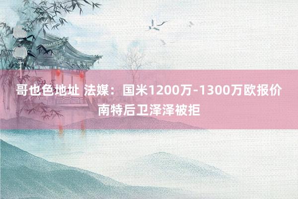 哥也色地址 法媒：国米1200万-1300万欧报价南特后卫泽泽被拒