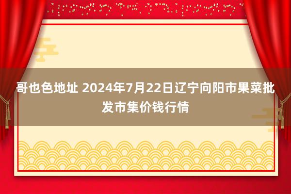 哥也色地址 2024年7月22日辽宁向阳市果菜批发市集价钱行情