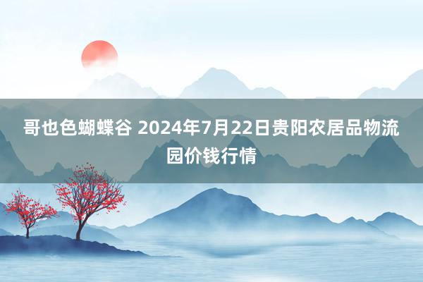 哥也色蝴蝶谷 2024年7月22日贵阳农居品物流园价钱行情