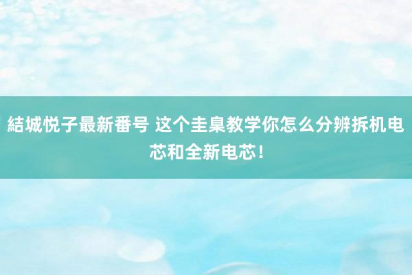 結城悦子最新番号 这个圭臬教学你怎么分辨拆机电芯和全新电芯！