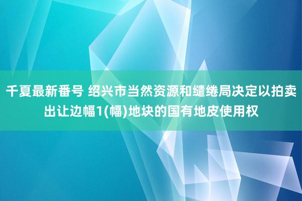 千夏最新番号 绍兴市当然资源和缱绻局决定以拍卖出让边幅1(幅)地块的国有地皮使用权