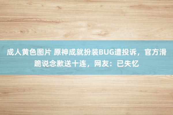 成人黄色图片 原神成就扮装BUG遭投诉，官方滑跪说念歉送十连，网友：已失忆