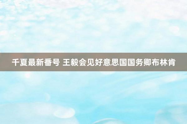 千夏最新番号 王毅会见好意思国国务卿布林肯