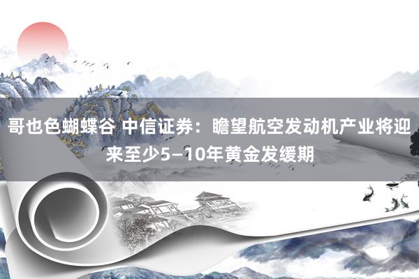 哥也色蝴蝶谷 中信证券：瞻望航空发动机产业将迎来至少5—10年黄金发缓期